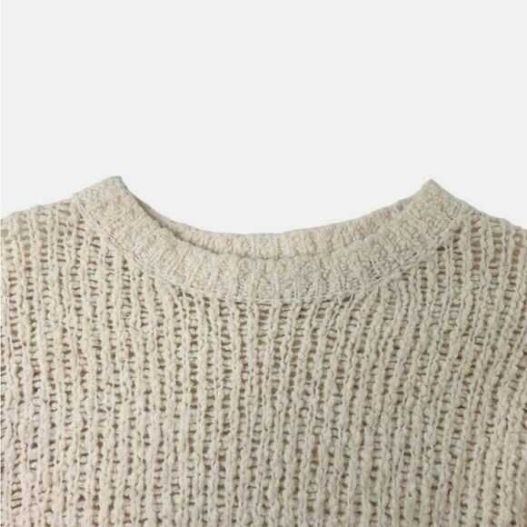 Vince Merino Wool Cropped Boxy Knit Sweater M - Picture 6 of 8